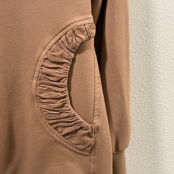 CMC/COLOR ME COTTON Long French Terry Zip Front Long Sleeve Hoodie, Tan - L - Picture 3 of 10